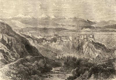 Vista di Granada, illustrazione da 